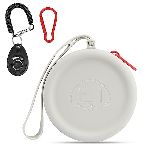 FIDWALL Leckerli-Tasche aus Silikon,mit Hundeklicker,Futtertasche für Hundetraining,Hundezubehör,Taschengröße,leicht zu reinigen,geruchlos, Reißverschluss-Design,tragbare Leckerli-Tasche(hellgrau) FIDWALL Leckerli-Tasche aus Silikon,mit Hundeklicker,Futtertasche für Hundetraining,Hundezubehör,Taschengröße,leicht zu reinigen,geruchlos, Reißverschluss-Design,tragbare Leckerli-Tasche(hellgrau) von FIDWALL