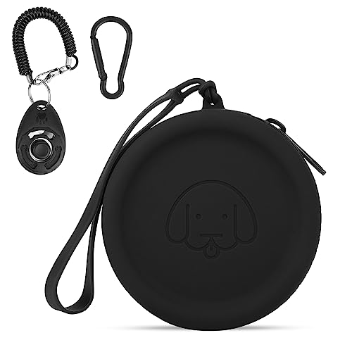 FIDWALL Leckerli-Tasche aus Silikon,mit Hundeklicker,Futtertasche für Hundetraining,Hundezubehör,Taschengröße,leicht zu reinigen,geruchlos, Reißverschluss-Design,tragbare Leckerli-Tasche(Schwarz) FIDWALL Leckerli-Tasche aus Silikon,mit Hundeklicker,Futtertasche für Hundetraining,Hundezubehör,Taschengröße,leicht zu reinigen,geruchlos, Reißverschluss-Design,tragbare Leckerli-Tasche(Schwarz) von FIDWALL