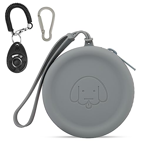 FIDWALL Leckerli-Tasche aus Silikon,mit Hundeklicker,Futtertasche für Hundetraining,Hundezubehör,Taschengröße,leicht zu reinigen,geruchlos, Reißverschluss-Design,tragbare Leckerli-Tasche(dunkelgrau) FIDWALL Leckerli-Tasche aus Silikon,mit Hundeklicker,Futtertasche für Hundetraining,Hundezubehör,Taschengröße,leicht zu reinigen,geruchlos, Reißverschluss-Design,tragbare Leckerli-Tasche(dunkelgrau) von FIDWALL