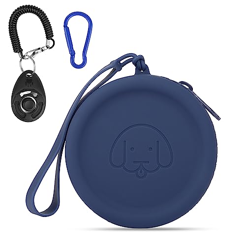 FIDWALL Leckerli-Tasche aus Silikon,mit Hundeklicker,Futtertasche für Hundetraining,Hundezubehör,Taschengröße,leicht zu reinigen,geruchlos, Reißverschluss-Design,tragbare Leckerli-Tasche(Dunkelblau) FIDWALL Leckerli-Tasche aus Silikon,mit Hundeklicker,Futtertasche für Hundetraining,Hundezubehör,Taschengröße,leicht zu reinigen,geruchlos, Reißverschluss-Design,tragbare Leckerli-Tasche(Dunkelblau) von FIDWALL