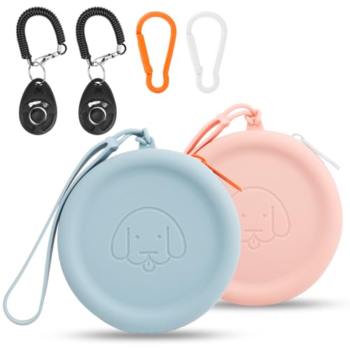Leckerli-Tasche aus Silikon,2 Stück,Futtertasche für Hundetraining,Hundezubehör,Taschengröße,leicht zu reinigen,geruchlos,Reißverschluss-Design,tragbare Leckerli-Tasche für Hunde(Himmelblau-Hellrosa) Leckerli-Tasche aus Silikon,2 Stück,Futtertasche für Hundetraining,Hundezubehör,Taschengröße,leicht zu reinigen,geruchlos,Reißverschluss-Design,tragbare Leckerli-Tasche für Hunde(Himmelblau-Hellrosa) von FIDWALL
