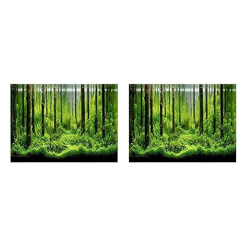 FIGGRITID 2 Stück selbstklebende Unterwasserwald-Hintergrundposter Hintergrund Dekor Aper Unterwasserwelt dekorative Aufkleber Aquarium-Aufkleber PVC von FIGGRITID