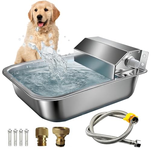 Automatischer Wasserspender für Hunde, 3 l, 304 Edelstahl, Hundenapfspender für drinnen und draußen, automatische Bewässerung für Haustiere und Nutztiere, Anti-Kipp, automatische Befüllung, passend von FIGHT FOR YOU