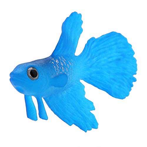 FILFEEL Künstlicher Kleiner Fisch, Lustiger Silikon-Kleiner Fisch, Aquarium-Dekoration, Lustiger Gefälschter Fisch für Aquarium, Fisch-Ornament (Nr. 3 blaues Betta) von FILFEEL
