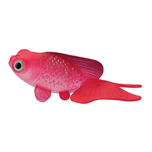 FILFEEL Künstlicher Kleiner Fisch, Lustiger Silikon-Kleiner Fisch, Aquarium-Dekoration, Lustiger Gefälschter Fisch für Aquarium, Fisch-Ornament (Nr. 5 roter Goldfisch) von FILFEEL