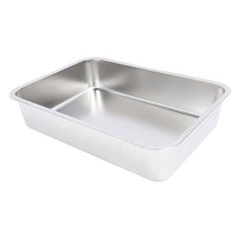 Große Katzentoilette aus Edelstahl mit Rostfreier Oberfläche, Nicht Saugfähig, Leicht zu Reinigen, für Moderne Inneneinrichtung, 17,5 L X 13,5 B X 7,9 H mit Hohen Seiten, Große Katzentoilette aus Edelstahl mit Rostfreier Oberfläche, Nicht Saugfähig, Leicht zu Reinigen, für Moderne Inneneinrichtung, 17,5 L X 13,5 B X 7,9 H mit Hohen Seiten, von FILFEEL