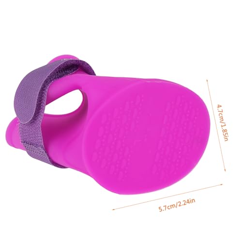Hund Stiefel Wasserdicht, 4 PCS Cute Pet Wasserdicht Beute Schutz Gummi Regen Schuhe Candy Farben, Silikon Antirutsch Design (L lila) von FILFEEL