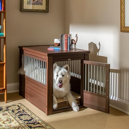 Arkansas Komfort-Hundekäfig, Modell Arkansas für den Innenbereich, hergestellt aus Ecoflex, vier Farben und drei Größen zur Auswahl (Braun, L (91,2 x 60,2 x 71,1 cm)) von FINCA CASAREJO