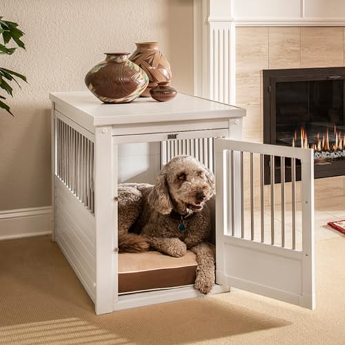 Arkansas Komfort-Hundekäfig, Modell Arkansas für den Innenbereich, hergestellt aus Ecoflex, vier Farben und drei Größen zur Auswahl (Weiß, L (91,2 x 60,2 x 71,1 cm)) von FINCA CASAREJO