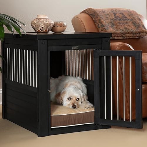Arkansas Komfort-Hundekäfig, Modell Arkansas für den Innenbereich, hergestellt mit Ecoflex, vier Farben und drei Größen zur Auswahl (Schwarz, M (74,9 x 53,6 x 64 cm)) von FINCA CASAREJO