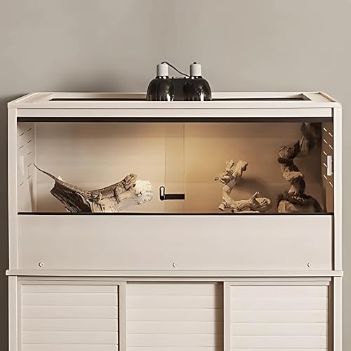 Großes Terrarium für Reptilien und andere Kleintiere Mojave, 122 x 61 x 58 cm, dekorativ für den Innenbereich (hellbraun) von FINCA CASAREJO