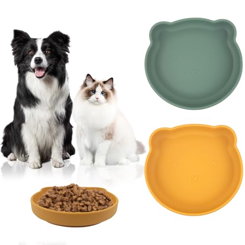 FINEASY 2 STK. Futternapf für Katzen, Silikon Katzennapf Flach Breit Katzen Futternapf Katzennäpfe, Katzennapf Katzen Leckerlies Napf, Katzenschüssel für Trockenfutter Nassfutter (Orange & Grün) FINEASY 2 STK. Futternapf für Katzen, Silikon Katzennapf Flach Breit Katzen Futternapf Katzennäpfe, Katzennapf Katzen Leckerlies Napf, Katzenschüssel für Trockenfutter Nassfutter (Orange & Grün) von FINEASY