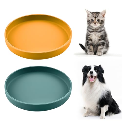 FINEASY 2 Stk. Futternapf Katze,Silikon Katzennapf Flach Breit Katzen Futternapf Katzennäpfe,Trinkschale Katzen Leckerlies Napf Katze Zubehör,Katzenschüssel für Trockenfutter Nassfutter (Grün, Orange) FINEASY 2 Stk. Futternapf Katze,Silikon Katzennapf Flach Breit Katzen Futternapf Katzennäpfe,Trinkschale Katzen Leckerlies Napf Katze Zubehör,Katzenschüssel für Trockenfutter Nassfutter (Grün, Orange) von FINEASY