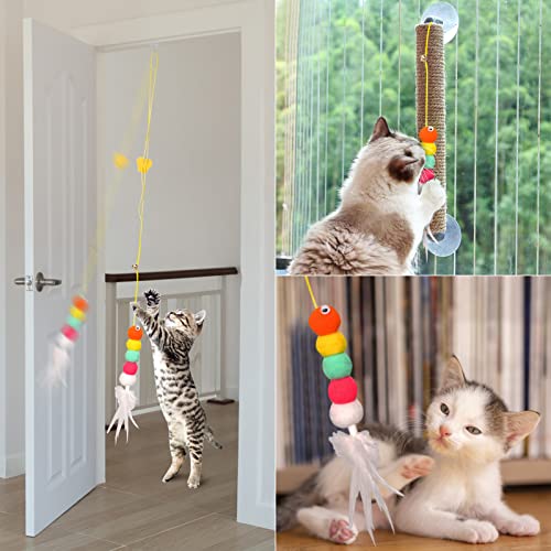 FINEVERNEK Interaktives Katzenspielzeug Angel mit Feder, Spielzeug für Katzenfedern mit elastischer Riemen, Federspielzeug selbstbeschäftigung, Katzenspielzeug zum Aufhängen an der Wand mit Haken FINEVERNEK Interaktives Katzenspielzeug Angel mit Feder, Spielzeug für Katzenfedern mit elastischer Riemen, Federspielzeug selbstbeschäftigung, Katzenspielzeug zum Aufhängen an der Wand mit Haken von FINEVERNEK