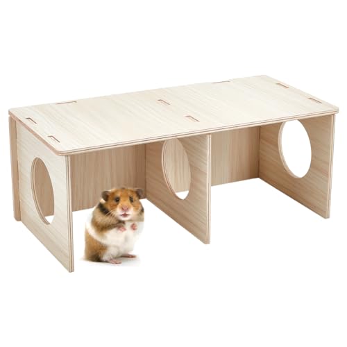 FINGERINSPIRE Geheimer Guckschuppen Für Hamster Hamsterversteck Holzhaus Kammer Für Kleine Tiere Haustiere Tunnel Erkundungsspielzeug Geheimer Guckschuppen Für Zwerghamster Syrische Hamster Igel von FINGERINSPIRE