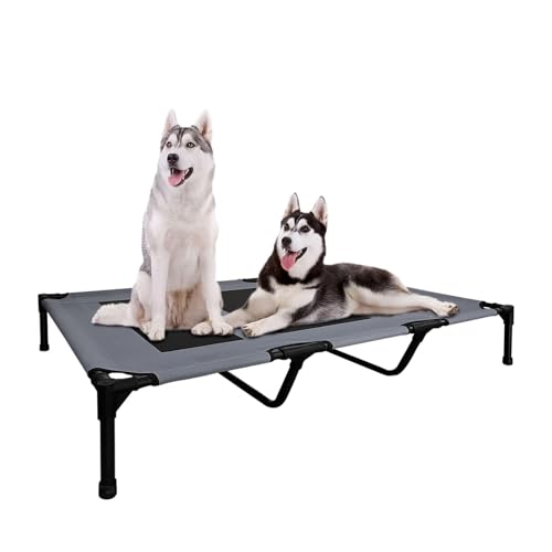 FIOCCO Erhöhtes Hundebett – Robustes Hundebett, waschbares, erhöhtes Hundebett mit kaufestem Netz und Metallrahmen, tragbares Hundebett für den Außenbereich, Hundebetten für XL-Hunde, Grau FIOCCO Erhöhtes Hundebett – Robustes Hundebett, waschbares, erhöhtes Hundebett mit kaufestem Netz und Metallrahmen, tragbares Hundebett für den Außenbereich, Hundebetten für XL-Hunde, Grau von FIOCCO