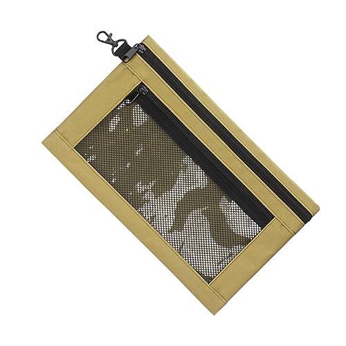 FIOERDTUIE Tragbare Werkzeugtasche mit wasserdichter Hardware Tasche, multifunktionale Tasche, Hardware Taschen Werkzeugtasche mit Reißverschluss, Khaki, 30.5 * 19.5 cm von FIOERDTUIE