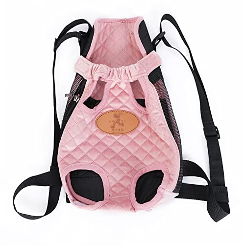 Haustier Hund Kabelbaum, Mesh Rucksack, Reiseversorgung im Freien, Kleiner Hund und Katze atmungsaktive Umhängetasche Taschenträger (Color : Roze, Size : X-Large) von FIONEL
