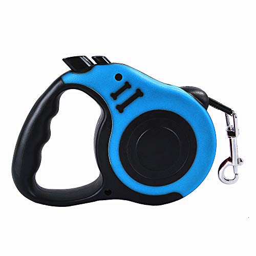 FIRECLUB 3m 5m Retractable Dog Leash Training Extending Traction Rope Automatic Telescopic Lead Walking Leashes for Dogs Small Medium Pet (Blue,5m) von FIRECLUB