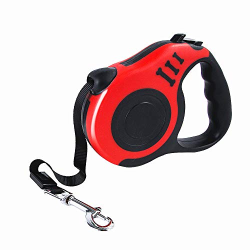 FIRECLUB 3m 5m Retractable Dog Leash Training Extending Traction Rope Automatic Telescopic Lead Walking Leashes for Dogs Small Medium Pet (Red,3m) von FIRECLUB