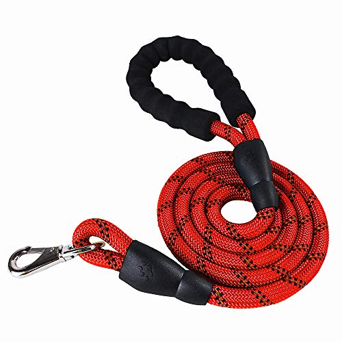 FIRECLUB Dog Leash for Small Large Dogs Leashes Reflective Dog Leash Rope Pets Lead Dog-Collar Harness Nylon Running Leashes (Red) von FIRECLUB