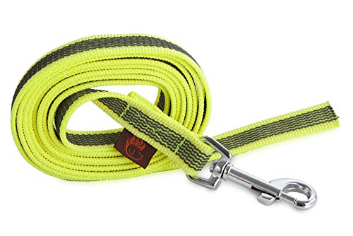 Firedog - Gummierte Leine 20 mm 1 m ohne Handschlaufe Neongelb von FIREDOG
