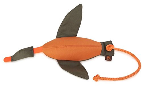 Firedog Duck Dummy Khaki/orange – Entenattrappe für Hunde, schwimmfähig, robust & mit Wurfschnur – Apportiertraining mit Duftstoffanwendung – realistische Federwildsimulation von FIREDOG