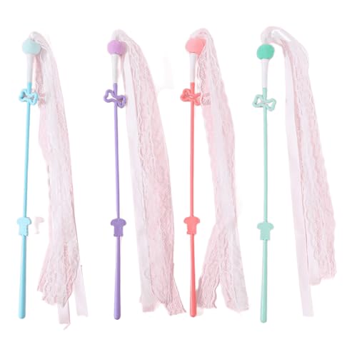 FIRSTXIU Katzen Teaser Rod Spielzeug Gefiederte Interaktion Katzen Necken Spielzeug Die Anreicherung Für Langeweile Entertainment 4pcs Haustier Übungsstange Necken von FIRSTXIU