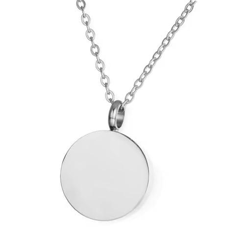 FIRSTXIU Memorial Pet Ashes Kensionen Runden Urnen Anhänger Halskette Edelstahl Stähle Lockerhälfte von FIRSTXIU