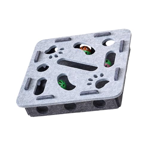Katzenanreicherungs Puzzlespielzeug Für Kognitive Entwicklung Ungiftiger Filzgewebe Mehrere Löcher Indoor Spiel Puzzle Box Spiel Filzkatzen Spielzeug Spielzeug von FIRSTXIU