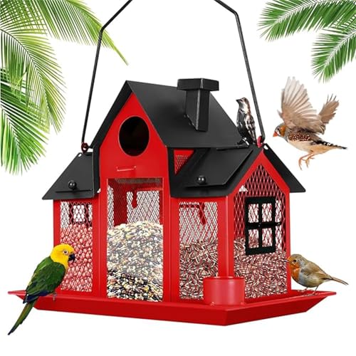 Metall Hanging Vogelfutterer Dekorative Vogelhaus Feeder Wild Feeding Station Perfekt Für Garten Und Terrassen Hängende Finken von FIRSTXIU