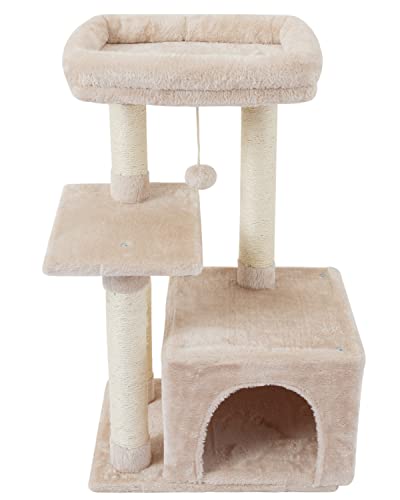 FISH&NAP Niedlicher Kratzbaum für den Innenbereich, Sisal-Kratzbäume mit Sprungplattform, Katzenmöbel, Aktivitätszentrum, Spielhaus, Beige FISH&NAP Niedlicher Kratzbaum für den Innenbereich, Sisal-Kratzbäume mit Sprungplattform, Katzenmöbel, Aktivitätszentrum, Spielhaus, Beige von FISH&NAP