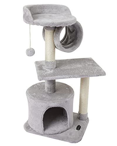 FISH&NAP US01H Niedlicher Katzenbaum Kätzchen-Katzenturm für den Innenbereich, Sisal-Kratzbäume mit Sprungplattform, Katzenmöbel, Aktivitätszentrum, Spielhaus, Grau FISH&NAP US01H Niedlicher Katzenbaum Kätzchen-Katzenturm für den Innenbereich, Sisal-Kratzbäume mit Sprungplattform, Katzenmöbel, Aktivitätszentrum, Spielhaus, Grau von FISH&NAP
