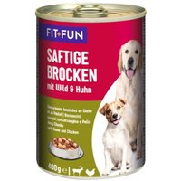 FIT+FUN Saftige Brocken Wild und Huhn 12x400 g von FIT+FUN