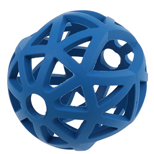 FITYLE Gitterball Hundespielzeug Vollgummi Hund Kauspielzeug Gummiball, Ø 7cm / 9cm / 12.5cm, Blau - L von F Fityle