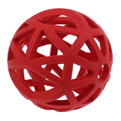 FITYLE Gitterball Hundespielzeug Vollgummi Hund Kauspielzeug Gummiball, Ø 7cm / 9cm / 12.5cm, Rot - S von F Fityle