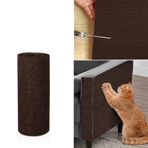 kratzmatte Katze,kratzschutz40 x 200cmsofa Katze,kratzmatte selbstklebend,kratzmatte Katze Wand.Katze Kratzteppich kann getrimmt Werden,geeignet für Möbel,Türen,Wände.Haustier Sofa Schutz. (Braun) von FIUIRYA NATURAL PRODUCTS
