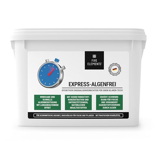 FIVE ELEMENTS® Express-Algenfrei | 2025: Verbesserte Formel | hochwirksamer Fadenalgenvernichter für einen klaren Teich | Granulat | 4,5 kg von FIVE ELEMENTS