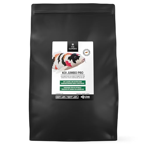 FIVE ELEMENTS® Koi Jumbo Pro | 6 kg - 6,5 mm | speziell für große Koi | hochwertiges Schwimm-Futter | mit Lachsöl | unterstützt Farben von FIVE ELEMENTS