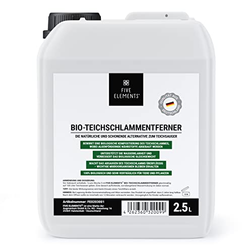 FIVE ELEMENTS Bio-Teichschlammentferner | 2,5 L | ideal fürs Frühjahr | 2025: Verbesserte Wirkung | Teichwasser-Klärung | flüssig von FIVE ELEMENTS