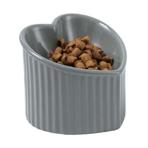 14 cm erhöhter, geneigter Futternapf für Katzen, erhöhter Keramik-Katzennapf, Liebesherzform, schräger Futternapf, stressfreier Futternapf für Kätzchen, kleine Katzen, schützt die Wirbelsäule des 14 cm erhöhter, geneigter Futternapf für Katzen, erhöhter Keramik-Katzennapf, Liebesherzform, schräger Futternapf, stressfreier Futternapf für Kätzchen, kleine Katzen, schützt die Wirbelsäule des von FIVEAGE