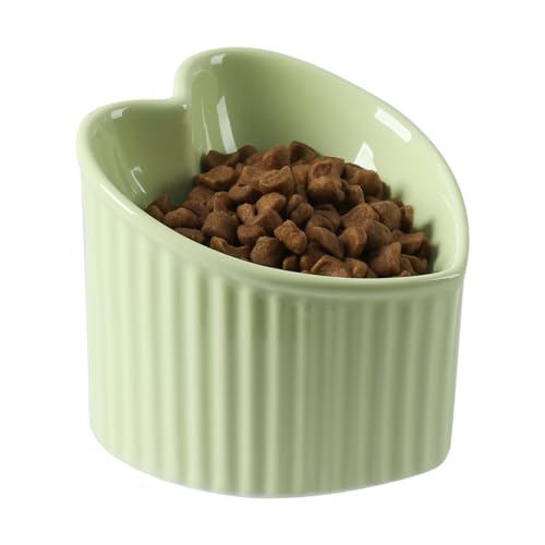Erhöhter geneigter Futternapf für Katzen, 14 cm, erhöhter Keramik-Katzennapf, Liebesherzform, schräger Futternapf, stressfreier Futternapf für Kätzchen, kleine Katzen, schützt die Wirbelsäule des Erhöhter geneigter Futternapf für Katzen, 14 cm, erhöhter Keramik-Katzennapf, Liebesherzform, schräger Futternapf, stressfreier Futternapf für Kätzchen, kleine Katzen, schützt die Wirbelsäule des von FIVEAGE
