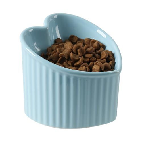Erhöhter geneigter Futternapf für Katzen, 14 cm, erhöhter Keramik-Katzennapf, Liebesherzform, schräger Futternapf, stressfreier Futternapf für Kätzchen, kleine Katzen, schützt die Wirbelsäule des Erhöhter geneigter Futternapf für Katzen, 14 cm, erhöhter Keramik-Katzennapf, Liebesherzform, schräger Futternapf, stressfreier Futternapf für Kätzchen, kleine Katzen, schützt die Wirbelsäule des von FIVEAGE