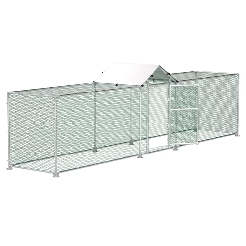 FIVMEN Freilaufgehege Hühner 5x1m Hühnerstall Metall mit Sonnenschutz Dach,Tür & Riegel Stabil Hühnerhaus Freigehege Kleintiergehege für Hühner, Ente & Kleintiere FIVMEN Freilaufgehege Hühner 5x1m Hühnerstall Metall mit Sonnenschutz Dach,Tür & Riegel Stabil Hühnerhaus Freigehege Kleintiergehege für Hühner, Ente & Kleintiere von FIVMEN