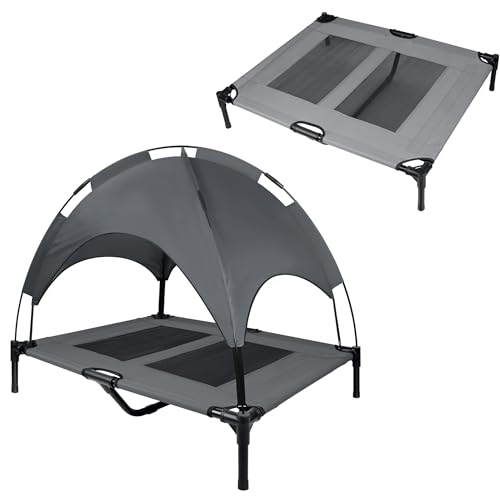 FIVMEN Hundebett mit Baldachin Hundeliege Outdoor 2 in 1 Haustierbett Hundesofa Erhöhtes Katzenliege Katzenbett für Katzen und Kleine Große Hunde, 92x76x92cm FIVMEN Hundebett mit Baldachin Hundeliege Outdoor 2 in 1 Haustierbett Hundesofa Erhöhtes Katzenliege Katzenbett für Katzen und Kleine Große Hunde, 92x76x92cm von FIVMEN