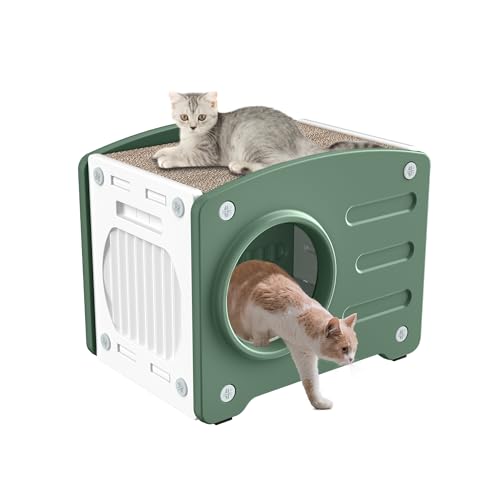 FIVMEN Katzenhaus Outdoor Katzenhöhle Katzenhütte mit Kratzbretter Katze Winterfest Wasserdicht Draußen Kunststoff Katzenhäuschen Grün+Weiß,55,3x40,5x46 cm FIVMEN Katzenhaus Outdoor Katzenhöhle Katzenhütte mit Kratzbretter Katze Winterfest Wasserdicht Draußen Kunststoff Katzenhäuschen Grün+Weiß,55,3x40,5x46 cm von FIVMEN