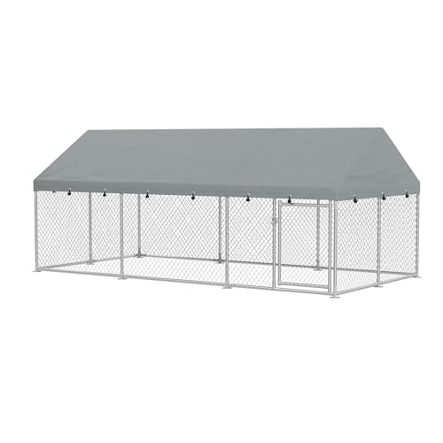 FIVMEN Outdoor Hundezwinger 400x200x165 cm Groß Hundekäfig Hundehütte Hundehaus Verzinkter Stahl mit Sonnenschutz Dach und Abschließbarer Tür Hundezaun Hundeauslauf Draußen FIVMEN Outdoor Hundezwinger 400x200x165 cm Groß Hundekäfig Hundehütte Hundehaus Verzinkter Stahl mit Sonnenschutz Dach und Abschließbarer Tür Hundezaun Hundeauslauf Draußen von FIVMEN