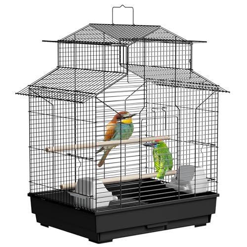 FIVMEN Vogelkäfig Wellensittich Käfig Groß Vogelvoliere Papageienkäfig Wellensittichkäfig mit Futternapf und Holzstangen Vogelbauer Vogelhaus für Kanarien Nymphensittiche Fink, 46x36x62 cm FIVMEN Vogelkäfig Wellensittich Käfig Groß Vogelvoliere Papageienkäfig Wellensittichkäfig mit Futternapf und Holzstangen Vogelbauer Vogelhaus für Kanarien Nymphensittiche Fink, 46x36x62 cm von FIVMEN