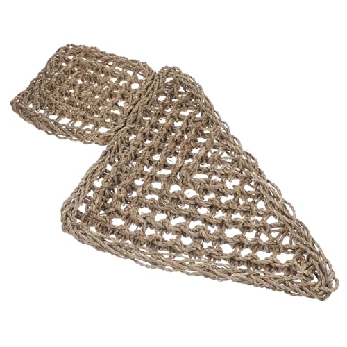 FIXOSHEE 1 Satz Haustier Stroh Matte haustierbett pet Bed Handgemachte Haustiermatte Eidechsen Hängematte Reptilien-Hängematte Schlafbett gewebte Haustiermatte Seetang Light Brown von FIXOSHEE
