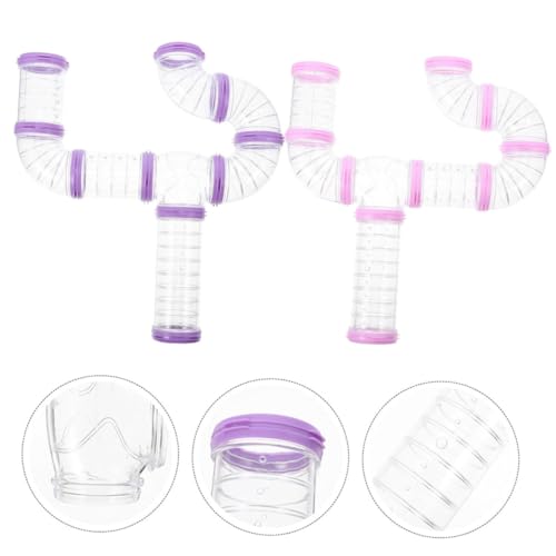 FIXOSHEE 16 Stück Teiliges Hamster Röhrensystem Transparente Externe Verbindungstunnel Stabiles Käfigzubehör für Kleintiere Einfach zu Montierendes Abenteuerspielzeug für Hamster und von FIXOSHEE
